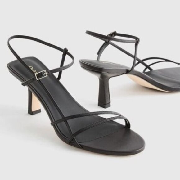 Quince Shoes - Quince strappy black leather sandal - size 9 - NEVER WORN